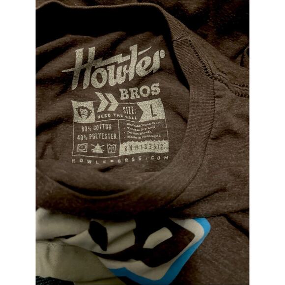 HOWLER BROS Tee Men Size L Blue Monkey Face Logo Short Sleeve Heed the Call - Picture 4 of 4